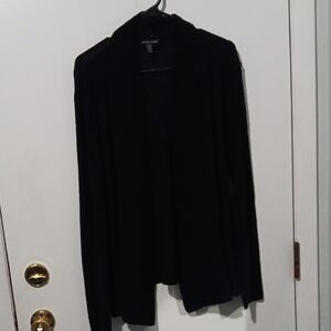 Eileen Fisher Black Open-Front Knit Cardigan